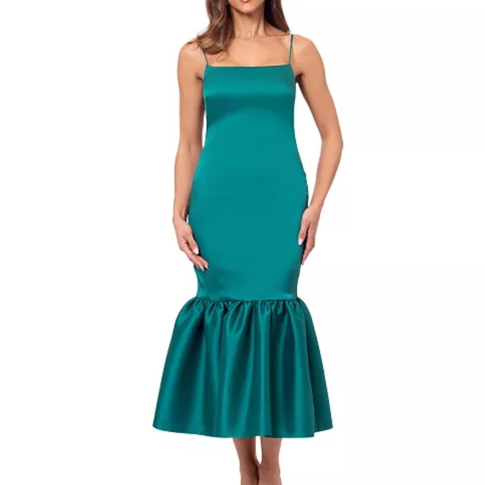 New Betsy & Adam Flounce-Hem Midi Dress Size 6